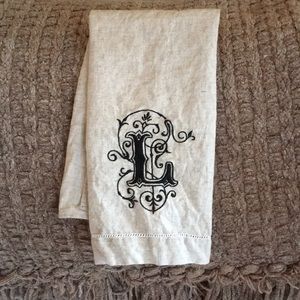 Monogram Hand Towel- Embroidered/Hemstitch. NWOT